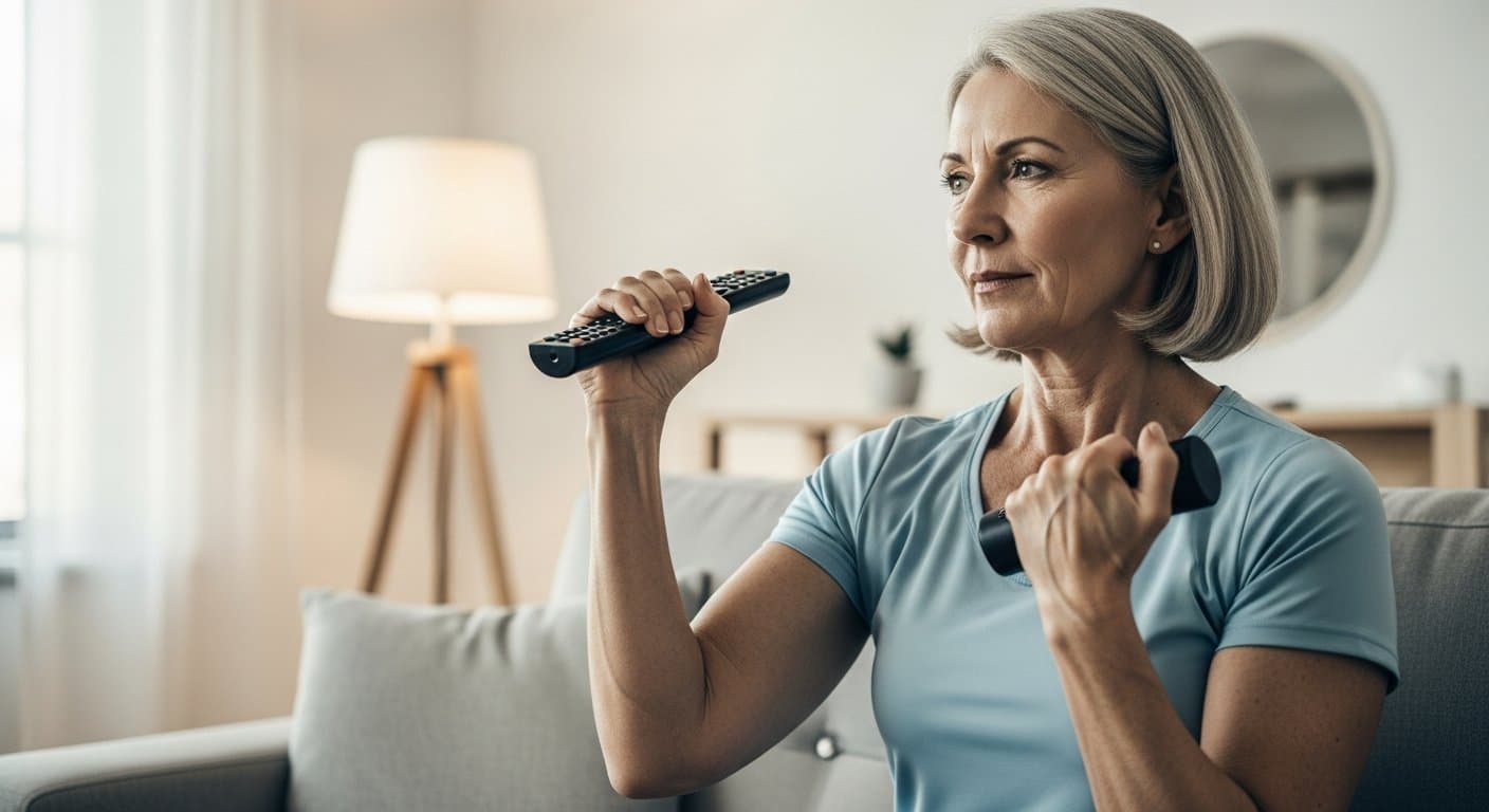 Když jsem vzala TV ovladač do ruky jako činku, ruce se mi zpevnily za týden. Zkuste tento 5minutový trik doma