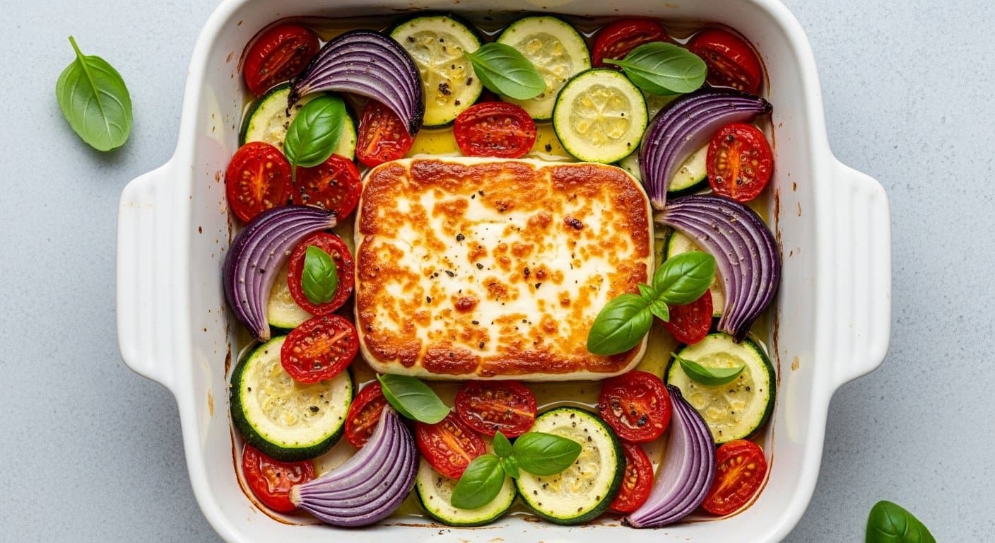 Lehká a chutná večeře: Zapečený balkánský sýr s voňavou zeleninou pro vitalitu a lehkost