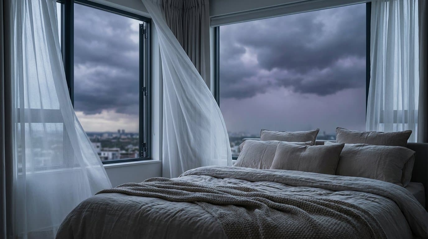Otevřít okno před bouřkou je chyba, kterou děláme skoro všichni. Místo úlevy si do ložnice pouštíme neviditelného nepřítele spánku