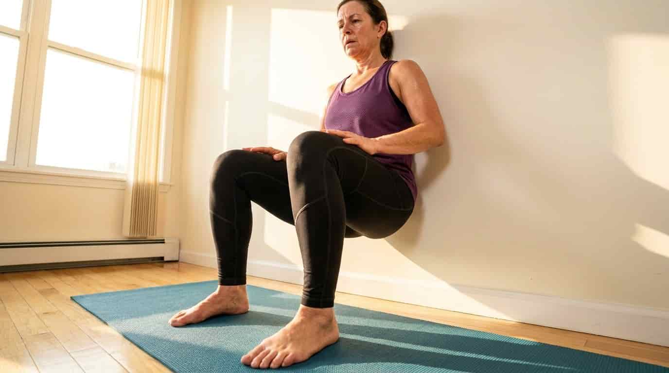 Body image for Pět minut u obyčejné zdi změní váš pohled na stárnutí. Tento tichý trénink stehen vám vrátí jistotu při každém kroku