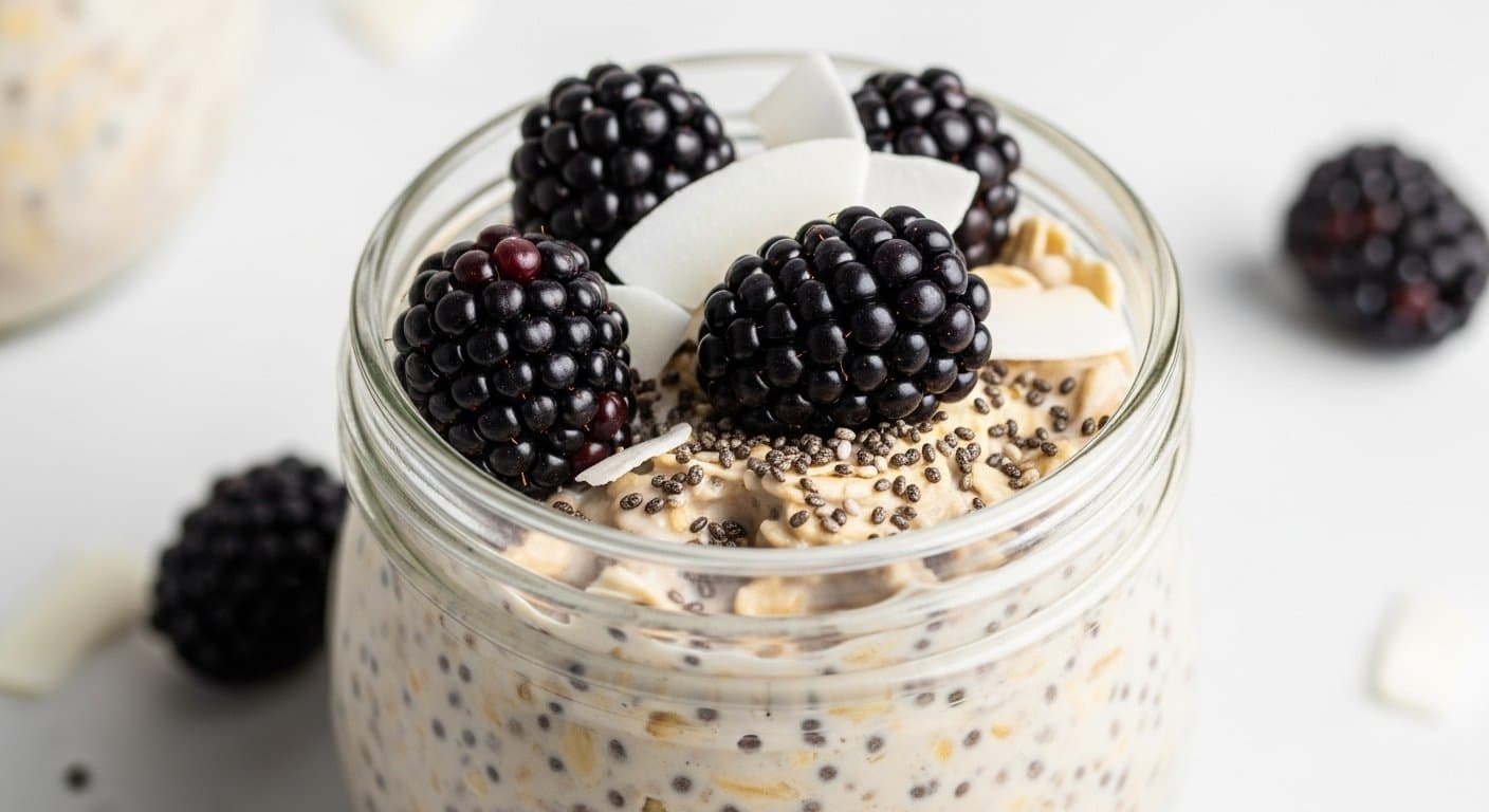 Ranní Hrdina Bez Starostí: Ostružinové Ovesné Vločky Přes Noc s Chia Semínky – Fitness Snídaně, Která Vás Nabije!