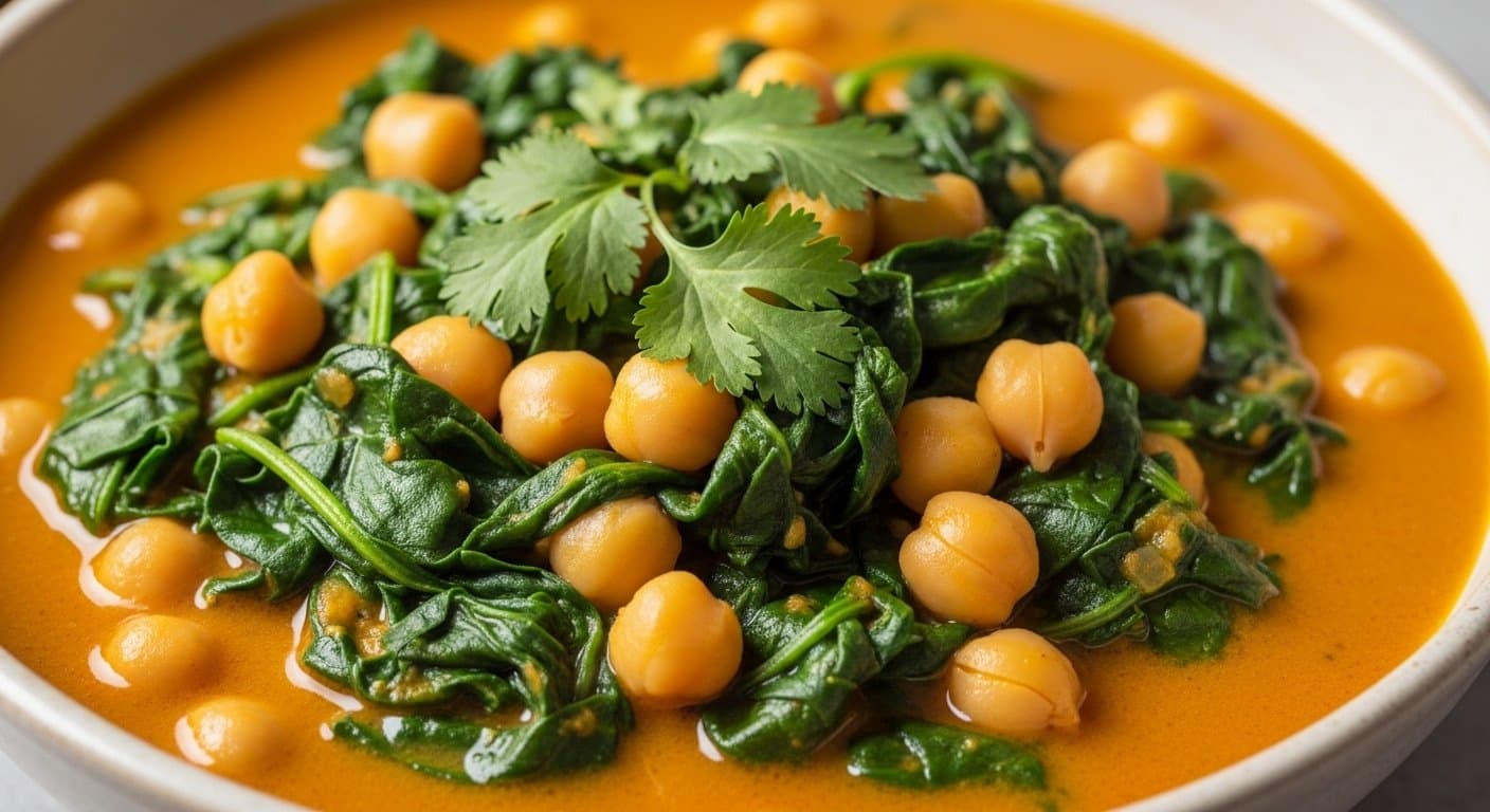 Rostlinná síla na talíři: Rychlé cizrnové kari se špenátem pro energii a vitalitu