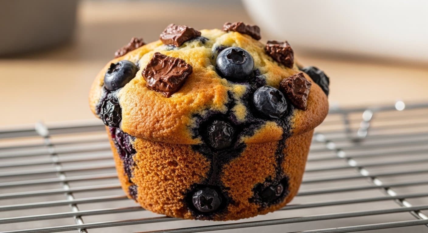 Sladká odměna pro fitness nadšence: Tvarohové muffiny s borůvkami a čokoládou pro energii bez výčitek