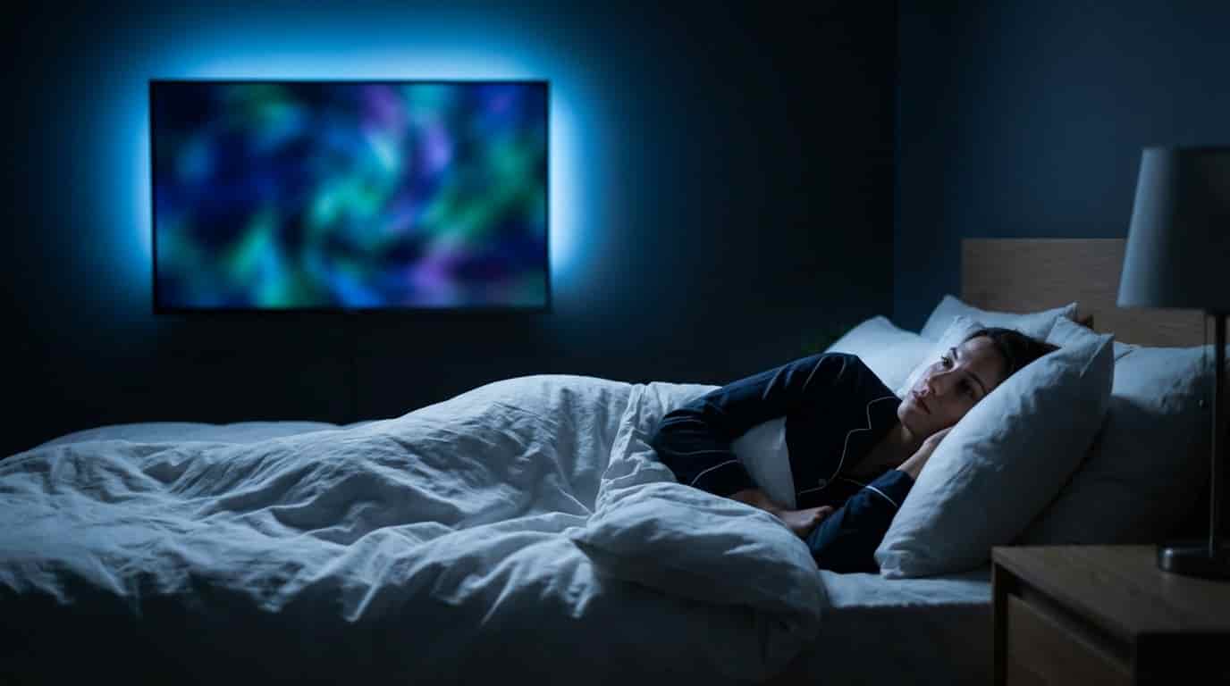 Většina z nás to dělá pro uklidnění, ale efekt je opačný. Proč televizor v ložnici funguje jako kofein pro vaše oči